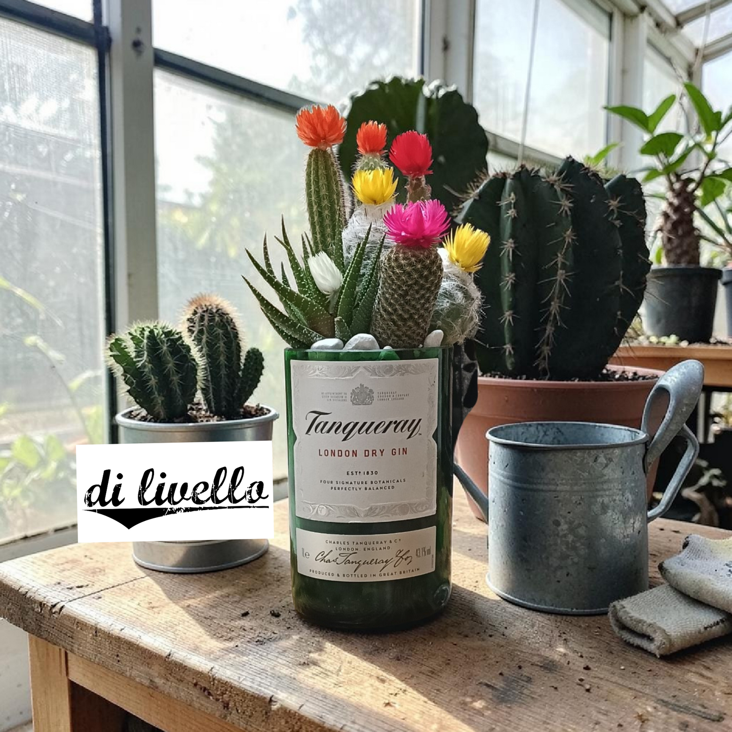 🌵 Fioriera Artigianale Tanqueray – Cactus & Design Riciclato
